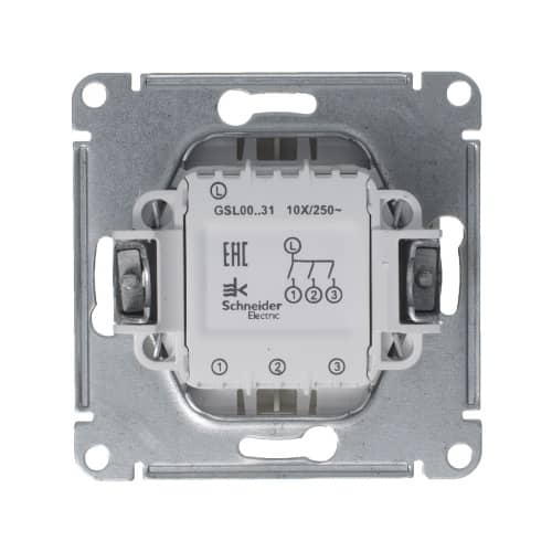 Купить Выключатель трехклавишный Schneider Electric Глосса без рамки платина по низкой цене