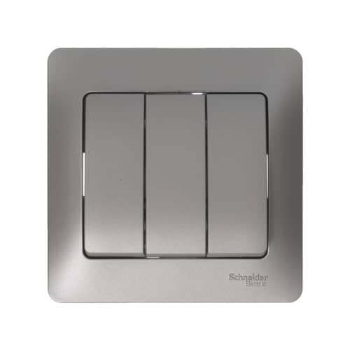 Купить Выключатель трехклавишный Schneider Electric Глосса без рамки платина по низкой цене