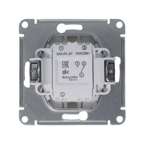 Купить Выключатель проходной одноклавишный Schneider Electric Глосса без рамки платина по низкой цене