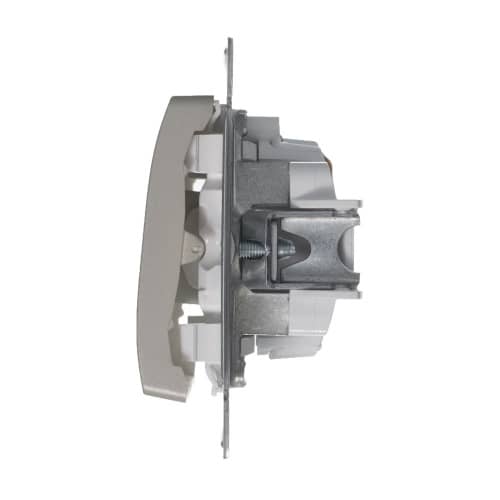 Купить Выключатель одноклавишный Schneider Electric Глосса с подсветкой без рамки платина по низкой цене