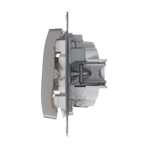 Купить Выключатель проходной Schneider Electric Глосса с подсветкой без рамки платина по низкой цене