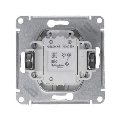 Купить Выключатель проходной Schneider Electric Глосса с подсветкой без рамки платина по низкой цене