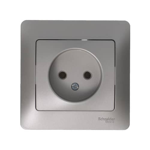 Купить Розетка Schneider Electric Глосса с заземлением без рамки платина по низкой цене