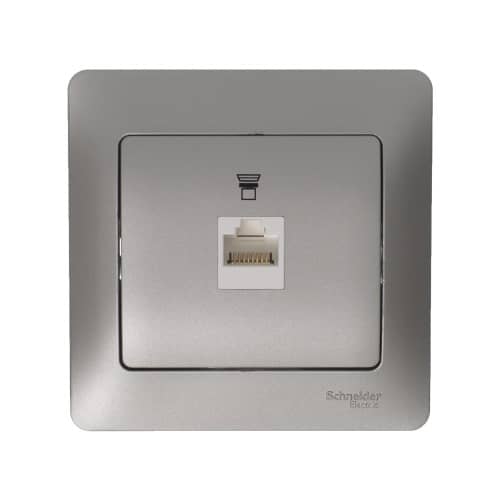 Купить Розетка компьютерная Schneider Electric Глосса без рамки платина по низкой цене