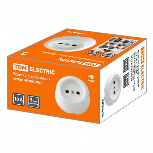 Купить Розетка TDM ELECTRIC Болонь без заземления белая по низкой цене