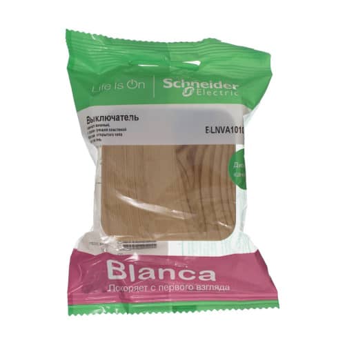 Купить Выключатель одноклавишный Schneider Electric Бланка ясень по низкой цене