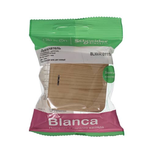 Купить Выключатель одноклавишный Schneider Electric Бланка с подсветкой ясень по низкой цене