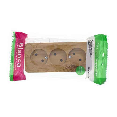 Купить Розетка тройная Schneider Electric Бланка без заземления ясень по низкой цене