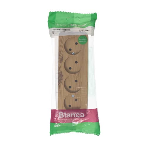 Купить Розетка четырехместная Schneider Electric Бланка без заземления ясень по низкой цене