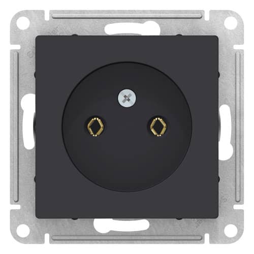 Купить Розетка Schneider Electric Атлас Дизайн без заземления без рамки карбон по низкой цене