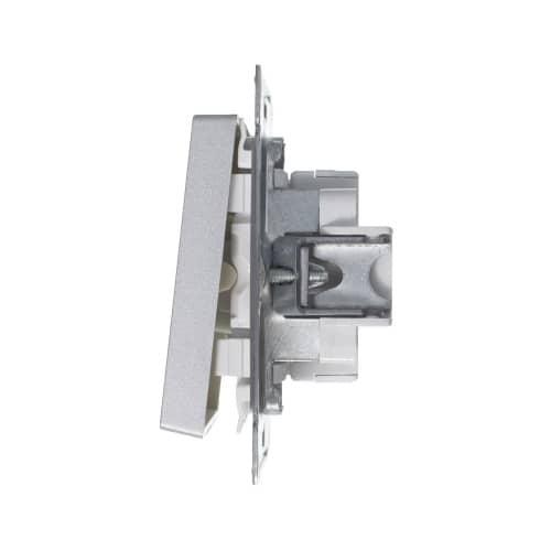 Купить Выключатель одноклавишный Schneider Electric Атлас Дизайн без рамки алюминий по низкой цене