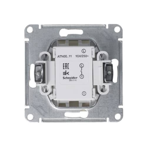 Купить Выключатель одноклавишный Schneider Electric Атлас Дизайн без рамки алюминий по низкой цене