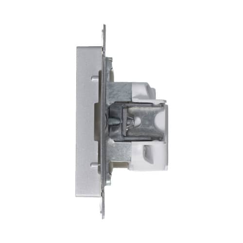 Купить Розетка Schneider Electric Атлас Дизайн без заземления без рамки алюминий по низкой цене