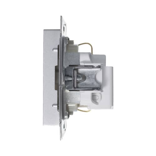 Купить Розетка Schneider Electric Атлас Дизайн с заземлением со шторками без рамки алюминий по низкой цене