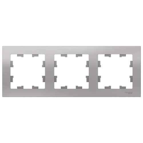 Купить Рамка Schneider Electric Атлас Дизайн 3 поста алюминий по низкой цене