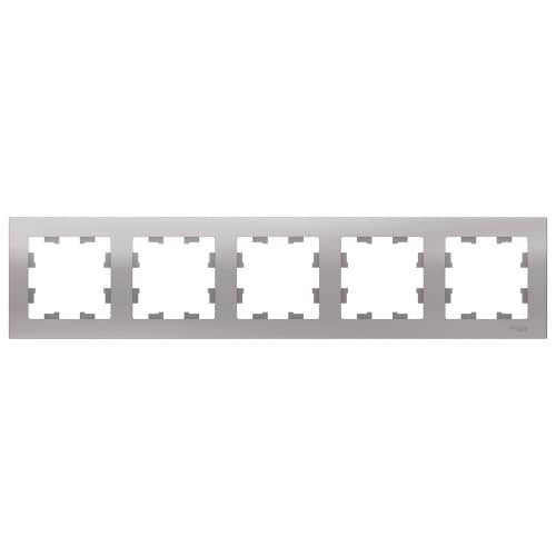 Купить Рамка Schneider Electric Атлас Дизайн 5 постов алюминий по низкой цене