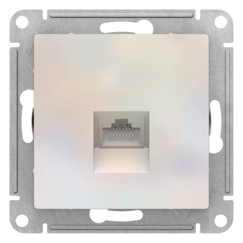 Купить Розетка компьютерная Schneider Electric Атлас Дизайн без рамки жемчуг по низкой цене