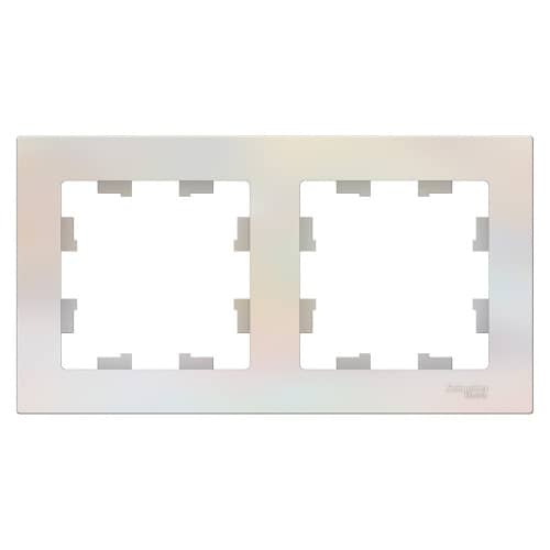 Купить Рамка Schneider Electric Атлас Дизайн 2 поста жемчуг по низкой цене