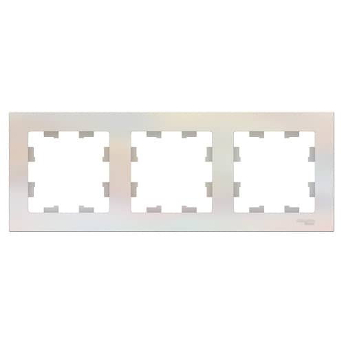 Купить Рамка Schneider Electric Атлас Дизайн 3 поста жемчуг по низкой цене