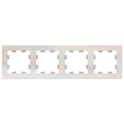 Купить Рамка Schneider Electric Атлас Дизайн 4 поста жемчуг по низкой цене
