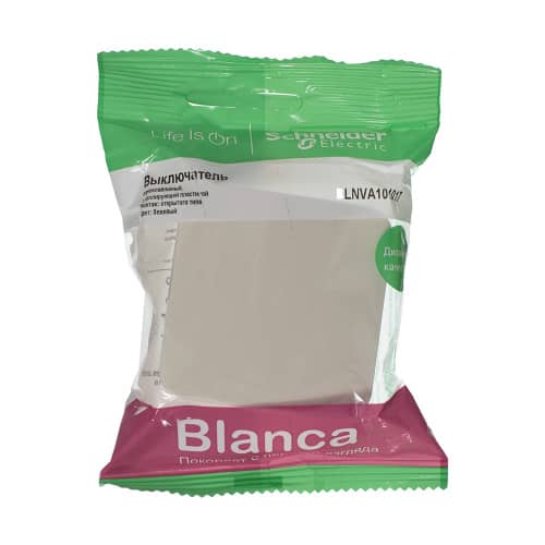 Купить Выключатель одноклавишный Schneider Electric Бланка открытой установки бежевый по низкой цене