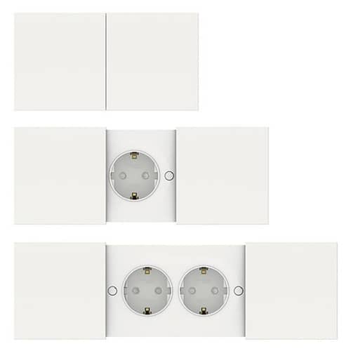 Купить Розетка двойная Schneider Electric Атлас Дизайн со сдвижными крышками без рамки белая по низкой цене