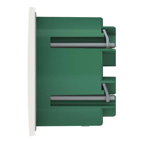 Купить Розетка двойная Schneider Electric Атлас Дизайн со сдвижными крышками без рамки белая по низкой цене