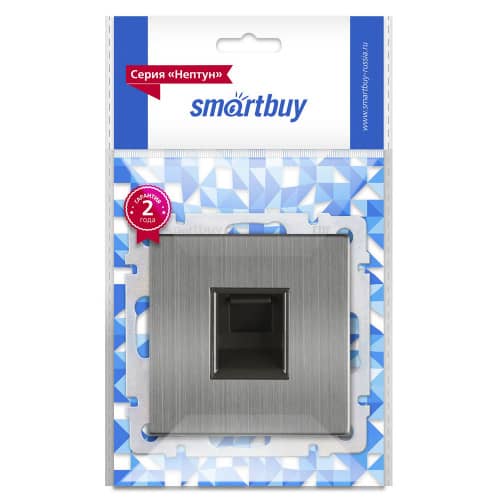 Купить Розетка компьютерная Smartbuy Нептун без рамки никель по низкой цене
