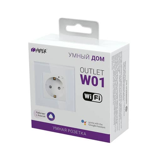 Купить Розетка с Wi-Fi Hiper с заземлением белая по низкой цене