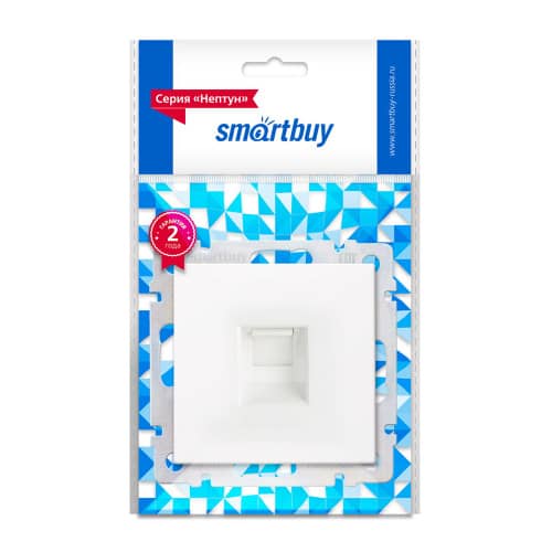 Купить Розетка компьютерная RJ45 Smartbuy Нептун без рамки белая по низкой цене