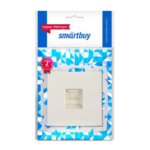 Купить Розетка компьютерная RJ45 Smartbuy Нептун без рамки бежевая по низкой цене