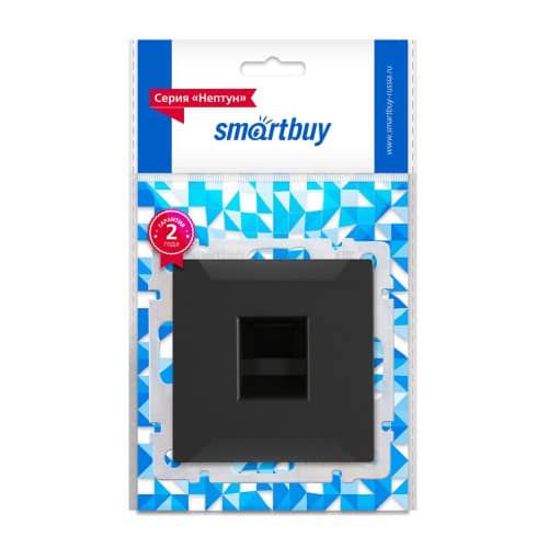 Купить Розетка компьютерная RJ45 Smartbuy Нептун без рамки черная по низкой цене