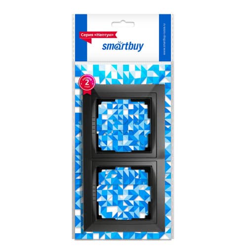Купить Рамка Smartbuy Нептун 2 поста пластик черная по низкой цене
