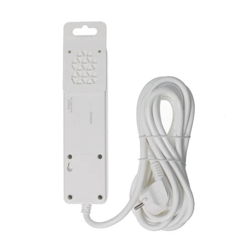 Купить Удлинитель Schneider Electric 3 гнезда с заземлением 5 м белый по низкой цене
