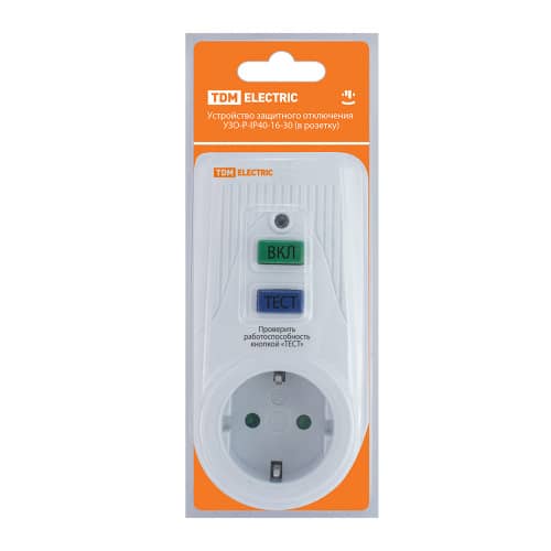 Купить УЗО в розетку 16А TDM по низкой цене