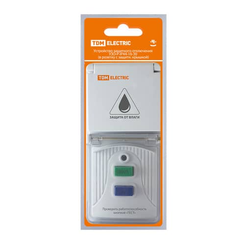Купить УЗО в розетку 16А IP44 TDM по низкой цене