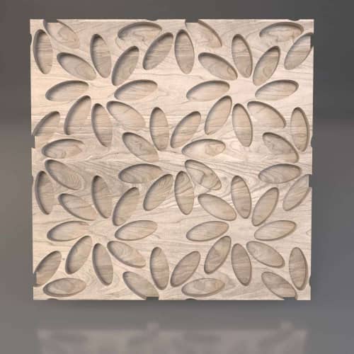 3D панель стеновая Relieffo Flowers (Бук) Д003Б 600х600х30 мм
