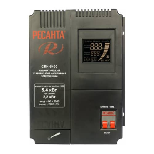 Купить Стабилизатор настенный Ресанта СПН-5400 5,4 кВт по низкой цене