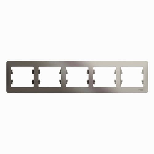 Купить Рамка Schneider Electric Глосса 5 постов горизонтальная платина по низкой цене