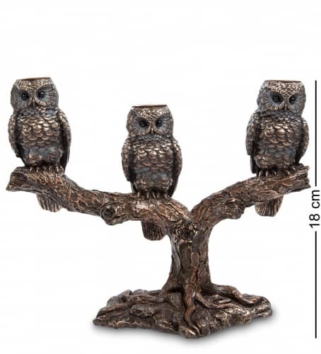 Купить Подсвечник Veronese Три совы WS-781 по низкой цене