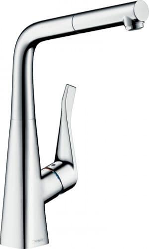 Купить Смеситель Hansgrohe Metris рычажный c душем 14821800 по низкой цене