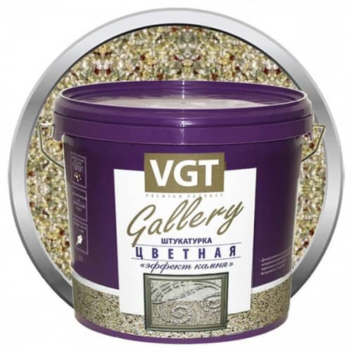 Купить Штукатурка VGT Gallery №18 с эффектом камня оникс мелкозернистая 14 кг по низкой цене
