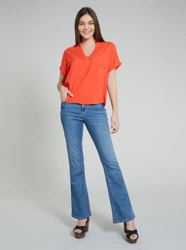 Купить Блузка Piazza Italia с карманами, коралловая по низкой цене