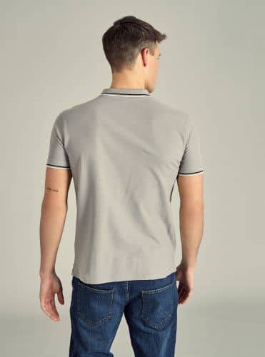 Купить Футболка-поло Piazza Italia с вышивкой серая по низкой цене