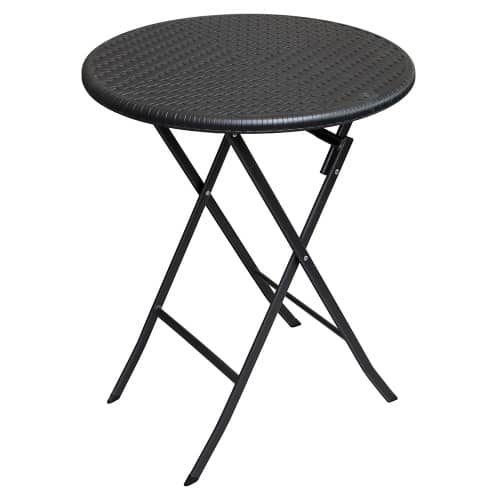 Купить Стол складной пластиковый d60 см с имитацией плетения по низкой цене