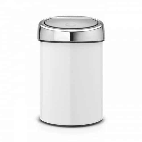 Купить Бак Brabantia Touch Bin New мусорный, белый, 3 л по низкой цене