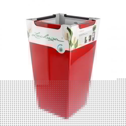 Купить Кашпо Lechuza Cubico Complete scarlet red high gloss 22x22x41 см по низкой цене