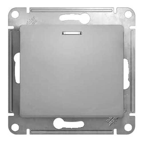 Купить Выключатель одноклавишный Schneider Electric Глосса с подсветкой алюминий по низкой цене