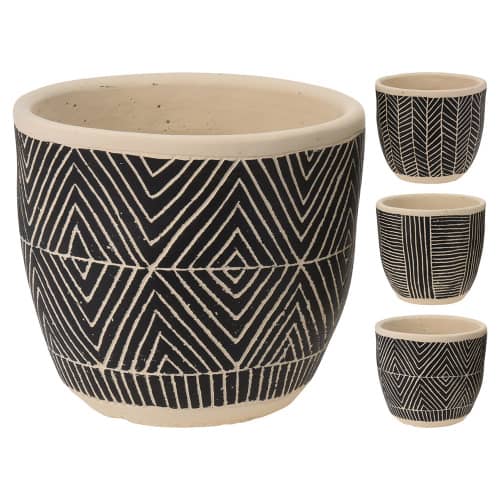 Купить Кашпо керамическое Геометрия d17,5хh16 см в ассортименте по низкой цене