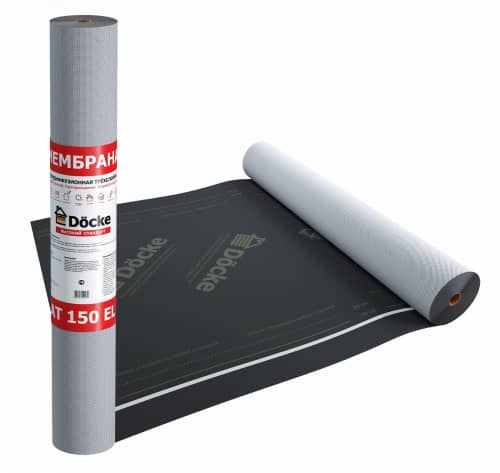Купить Мембрана Docke АT 150 EL супердиффузионная, трехслойная, универсальная, с клеевой полосой 70 м2 по низкой цене
